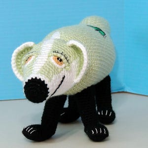 Handmade Crocheted Badger Amigurumi: Stuffed Animal Toy