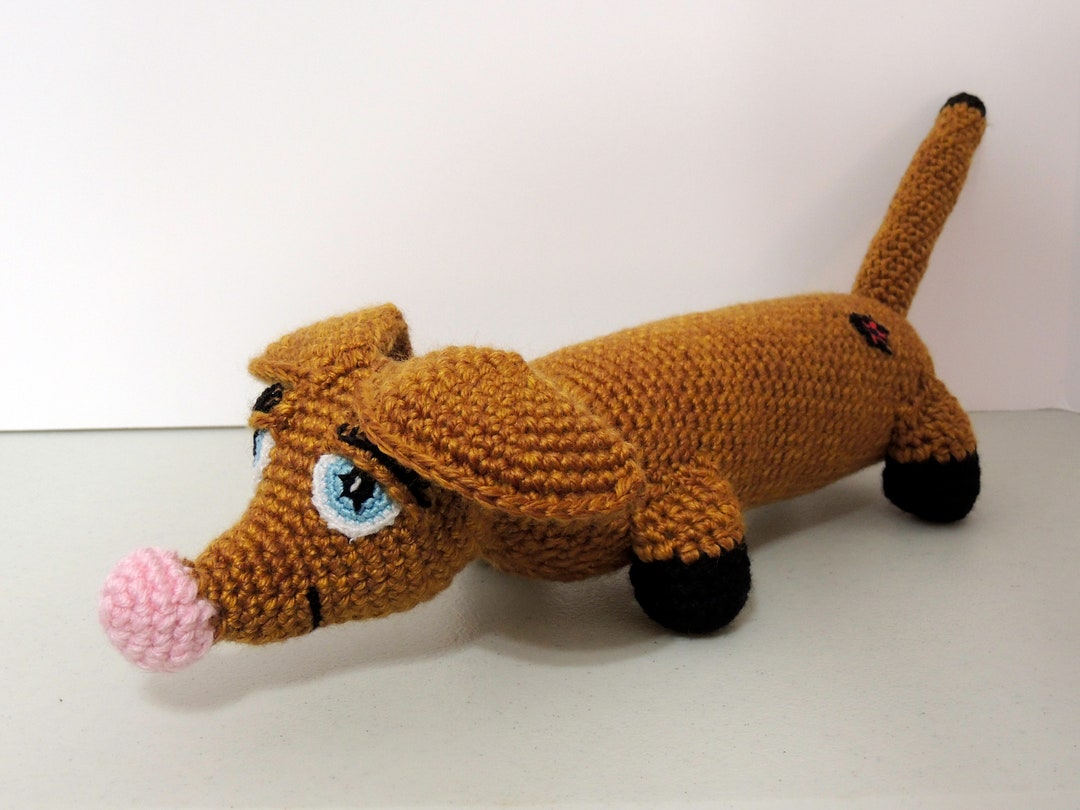Wiener Dog Handmade Amigurumi Crocheted Stuffed Animal Toy Etsy
