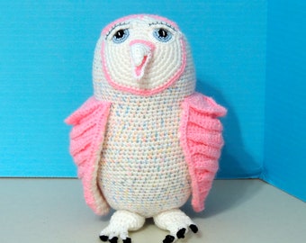 Barn Owl, handmade amigurumi crocheted stuffed animal, toy, doll, baby shower gift, new mom gift, new dad gift