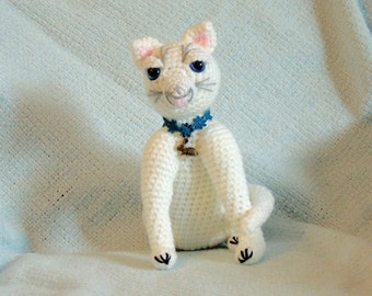 cat, kitten, crochet stuffed animal, amigurumi toy, doll, handmade doll