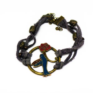 Soft Leather Hummingbird Bracelet