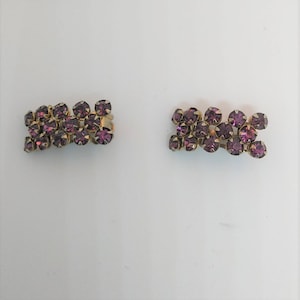 Dazzling Purple Crystal Rhinestone Clip On Earrings