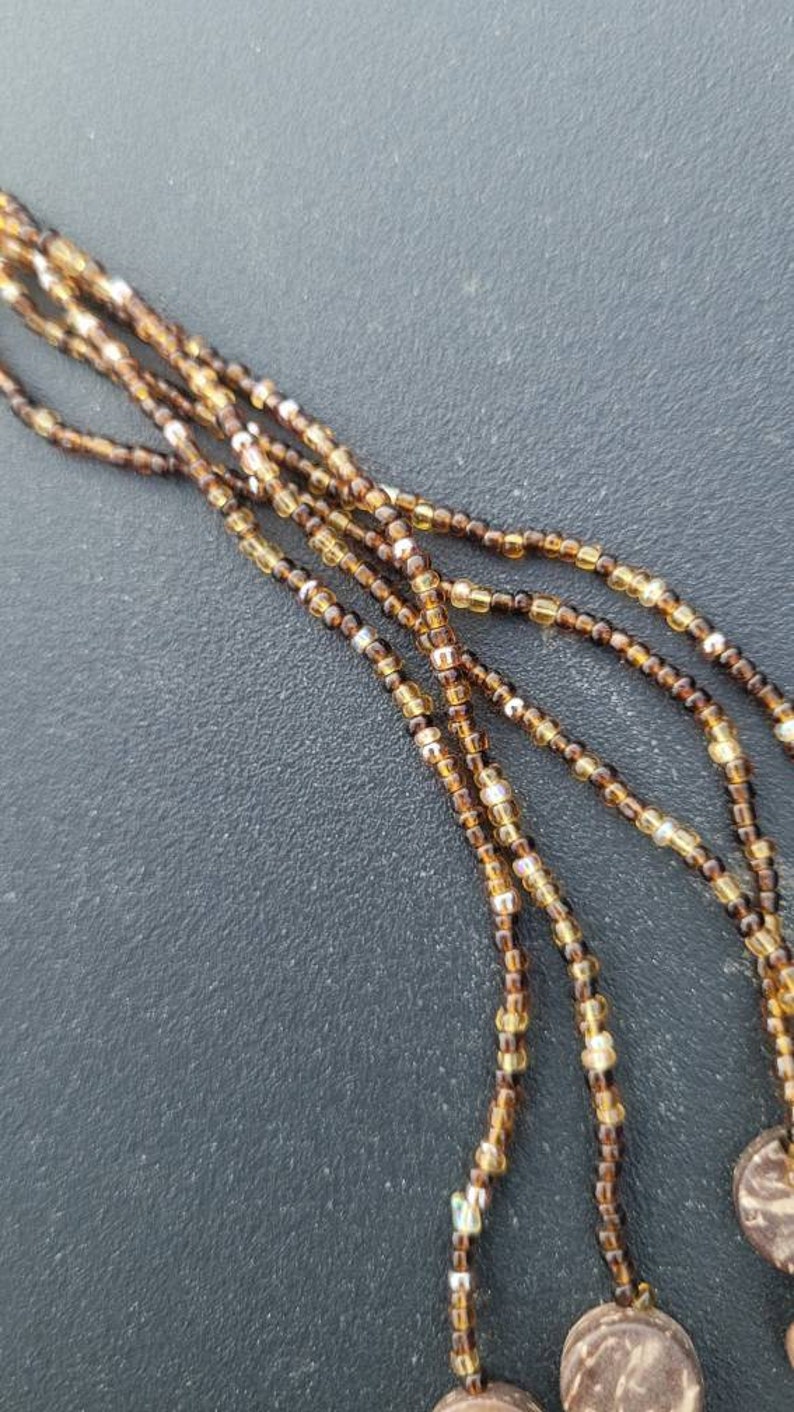 Multi Strand Necklace Wood And Beads