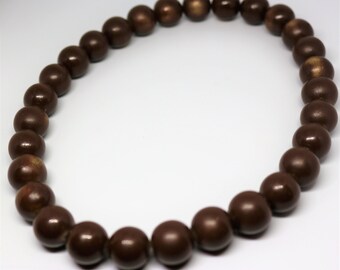 Brown Opaque Porcelain Beaded Necklace
