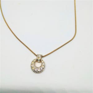 Avon Faux Diamond Pendent And Gold Toned Chain image 1
