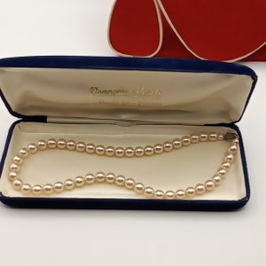 Vintage Pompadour Faux Pearl Necklace Choker 15inch Boxed ,Wedding, Classic 1960s, Vintage Jewellery