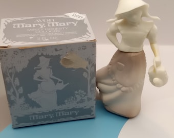 Vintage 1970s Boxed AVON Mary, Mary Quite Contrary Sweet Honesty Cologne Girl Figurine Nursery Rhyme Sweet Honesty Cologne Boxed