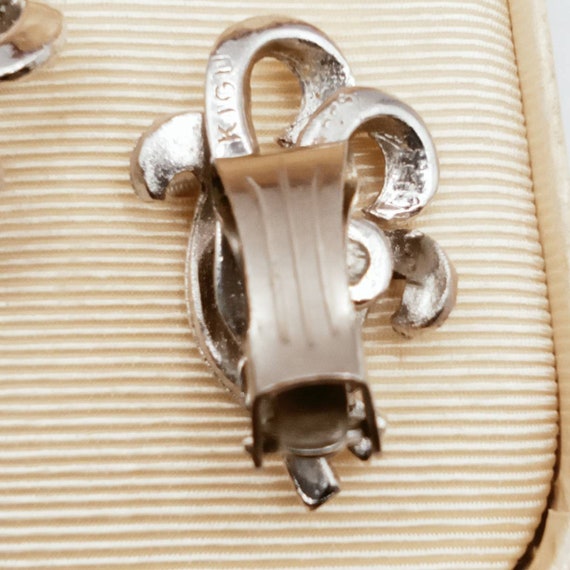 Stunning Kigu Clip On Earrings Rhodium Plated Mar… - image 2