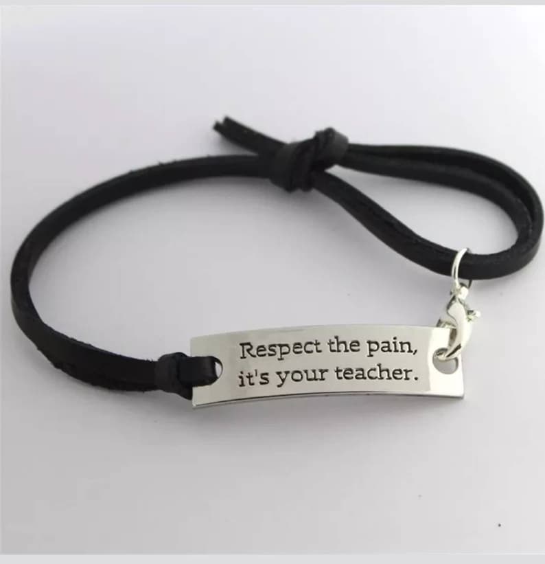 Military . Uplifting Jewelry,Quote Jewelry,Graduation Respect The Pain It/'s Your Teacher Charm Bracelet,Inspirational quote,Motivational