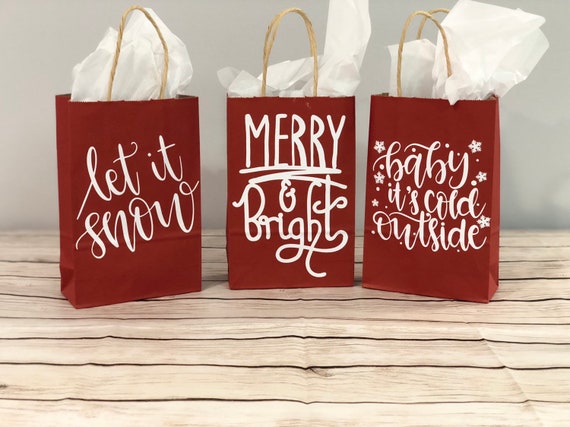 christmas gift bags etsy