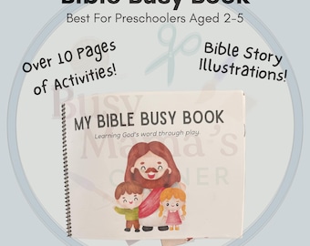 Libro di attività bibliche per bambini / Libro di attività stampabile cristiano / Libro di attività basato sulla fede per bambini piccoli e in età prescolare / Attività con storie bibliche