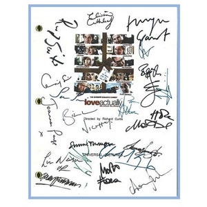 Love Actually Movie Script Signed Screenplay Autographed Alan Rickman, Hugh Grant, Emma Thompson, Colin Firth, Liam Neeson, Keira Knightley