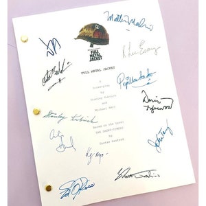 Full Metal Jacket Movie Signed Screenplay Autographed Matthew Modine Adam Baldwin Vincent D'Onofrio Lee Ermey Stanley Kubrick Ed O'Ross +