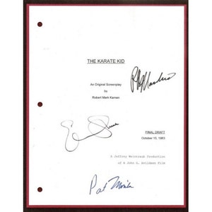 The Karate Kid Movie Script Signed Screenplay Autographed: Ralph Macchio, Pat Morita, Elisabeth Shue