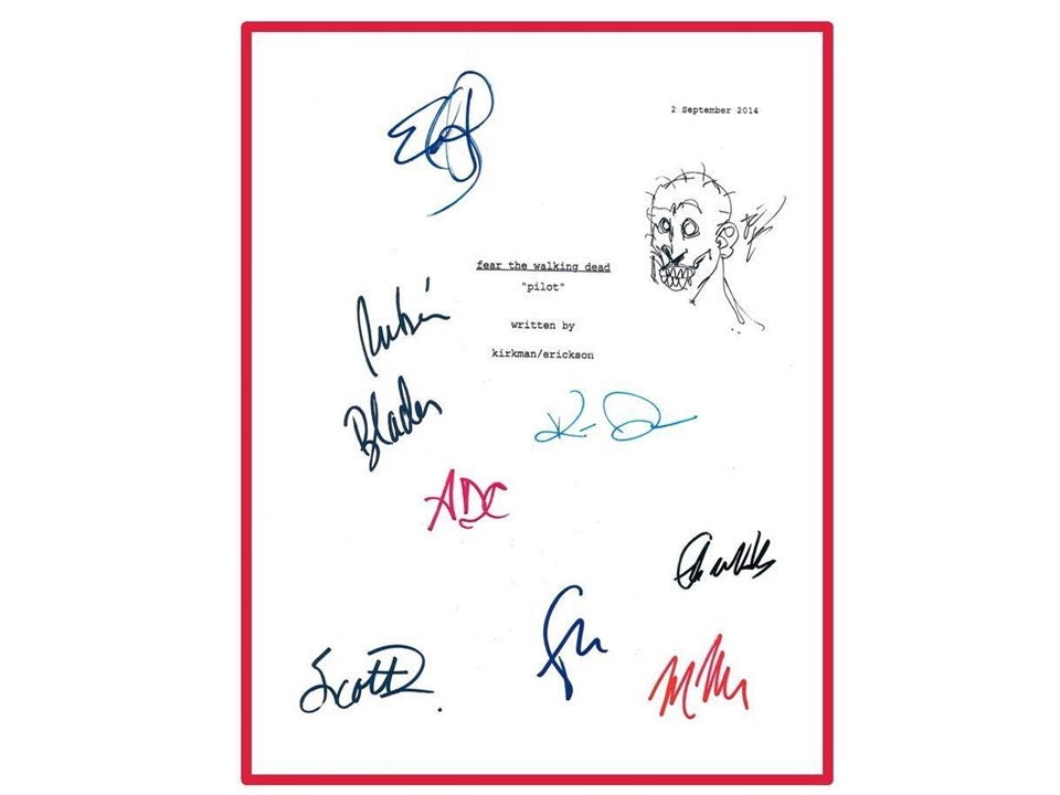 Fear the Walking Dead Script Signed, Robert Kirkman, Kim Dickens
