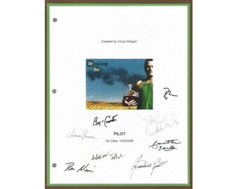 Breaking Bad Pilot Episode Script Autographed: Bryan Cranston, Aaron Paul, Anna Gunn, Dean Norris, Bob Odenkirk, RJ Mitte, Jonathan Banks