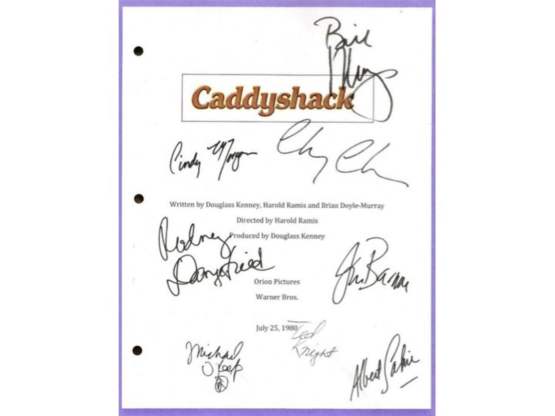Caddyshack Movie Script Signed Screenplay Autographed Chevy Etsy