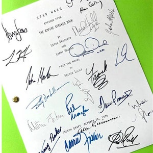 Star Wars The Empire Strikes Back Movie Script Signed Harrison Ford, Carrie Fisher, Anthony Daniels, George Lucas, Peter Mayhew, + more