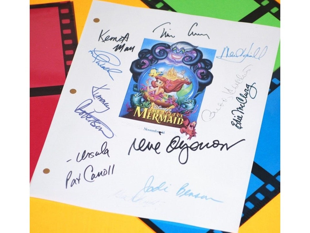 The Little Mermaid Disney Movie Script Signed Jodi Benson Etsy