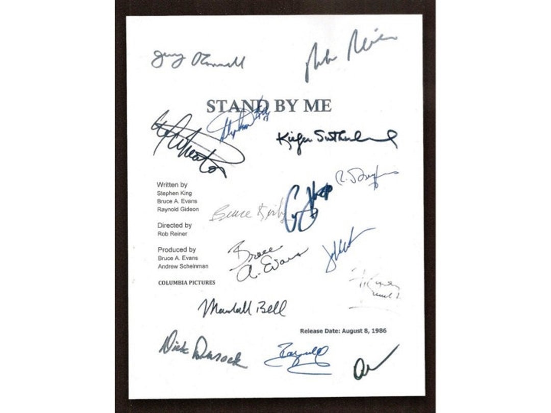 Stand by Me Movie Script Screenplay Autographed Stephen King, Richard