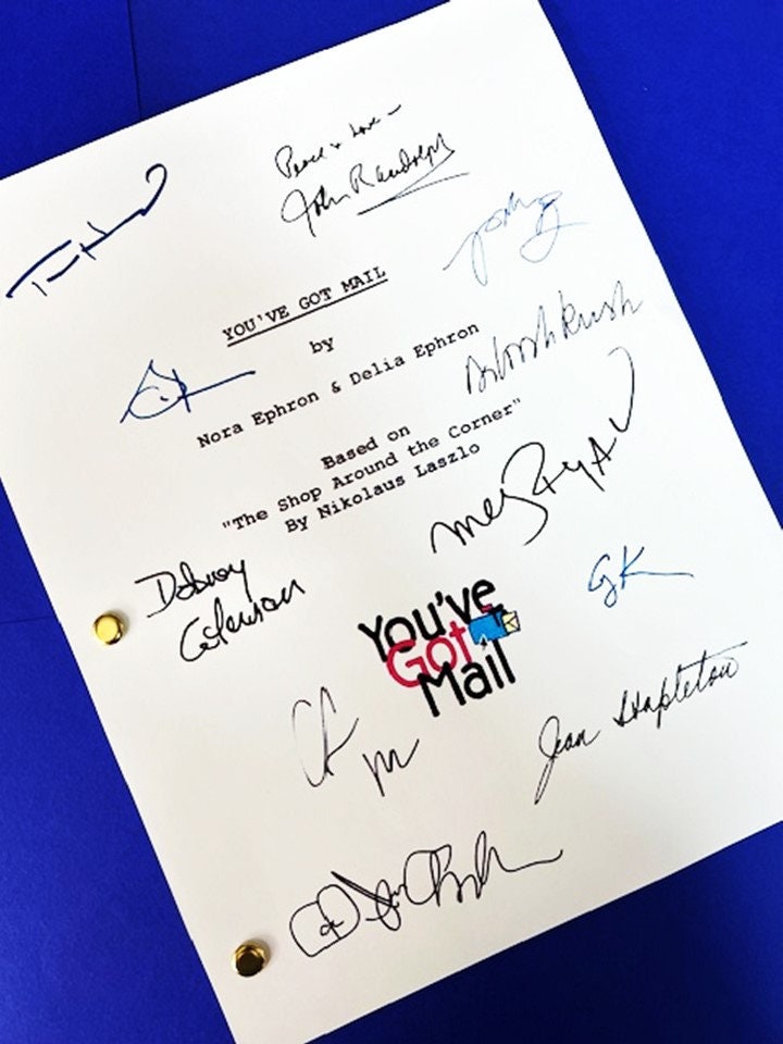 Strong Mailer Script You've Got Mail Movie Script Signed Tom Hanks, Meg Ryan, Parker Posey ...