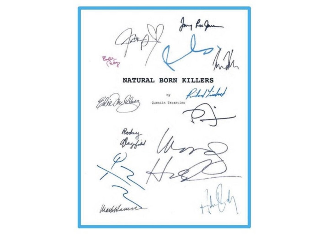 Natural Born Script Natural Born Killers 1994 Movie Script Signed Screenplay Autographed ...