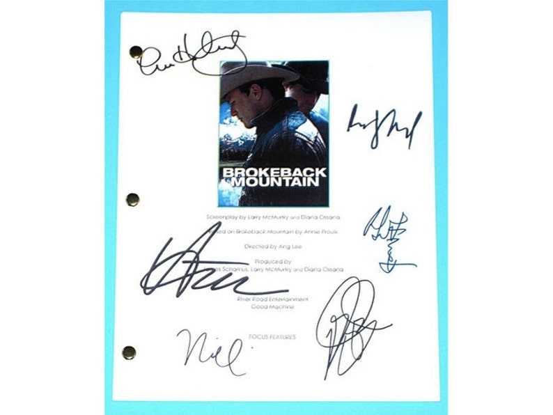 Brokeback Mountain Movie Script Signed Screenplay Autographed: Ang Lee, Heath Ledger, Jake Gyllenhaal, Anne Hathaway, Michelle Williams image 1