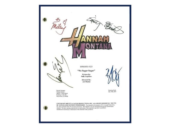 Hannah Montana No Sugar Sugar Episode Tv Script Etsy Hannah Montana No Sugar Sugar Episode Tv Script Etsy