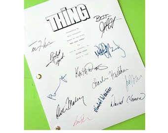 The Thing Movie Script Signed Kurt Russell, A. Wilford Brimley, David Clennon, Keith David, Richard Dysart, Charles Hallahan, Joel Polis +