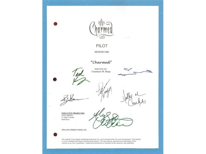 Charmed Pilot TV Script Signed Screenplay Autograph: Alyssa