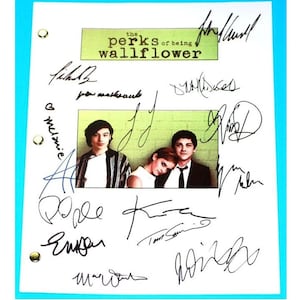 The Perks of Being a Wallflower Movie Script Signed Autographed Logan Lerman, Emma Watson, Ezra Miller, Mae Whitman, Nina Debrev, Kate Walsh