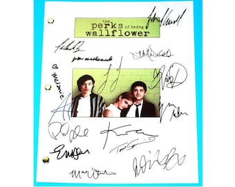 May include: A signed script from the movie "The Perks of Being a Wallflower" featuring the signatures of the cast members, including Emma Watson, Logan Lerman, and Ezra Miller.