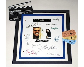 The Shining Movie Screenplay Script Autographed Stephen King, Jack Nicholson, Shelley Duvall, Tony Burton, Danny Lloyd, Barry Dennen
