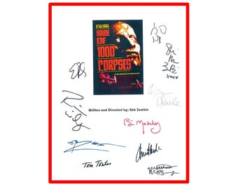 House of 1000 Corpses Movie Script Signed Rob Zombie, Sid Haig, Bill Mosley, Sheri Moon Zombie, Karen Black, Chris Hardwick and more