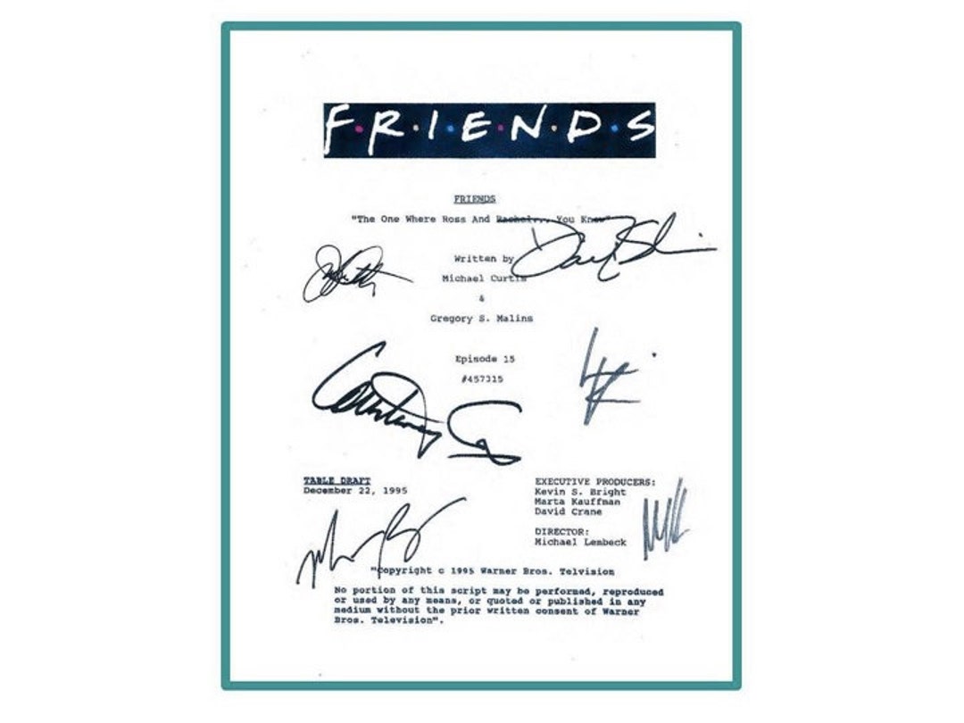 Friends Rachel Script Friends