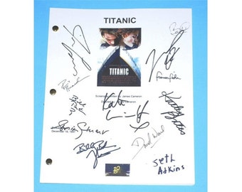 Titanic Movie Script Signed Autographed: James Cameron, Leonardo DiCaprio, Kate Winslet, Billy Zane, Kathy Bates, Seth Atkins, Bill Paxton