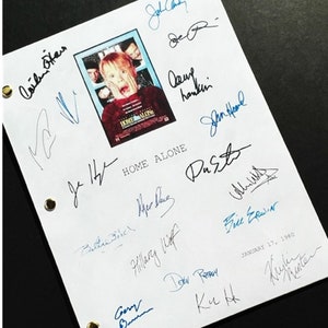 Home Alone Movie Signed Script Screenplay Autographed: Macaulay Culkin, Joe Pesci, Catherine O&#39;Hara, John Candy, John Heard, John Hughes +
