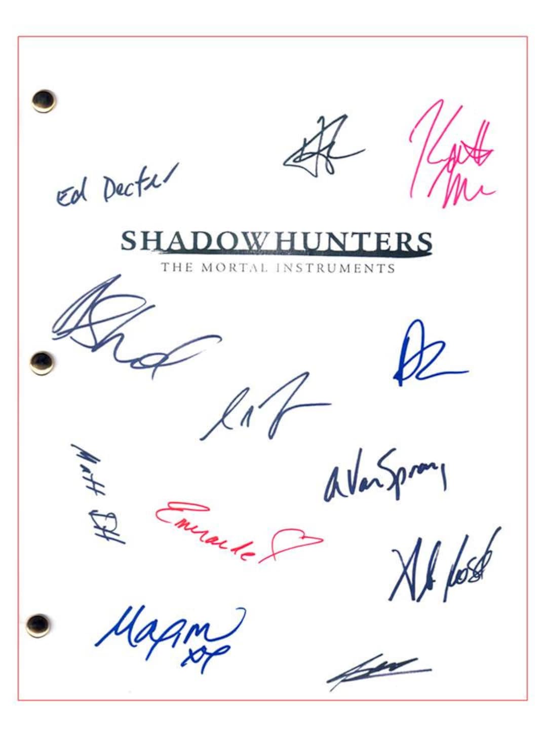 Shadowhunters TV Script Signed Katherine Mcnamara, Dominic Sherwood ...