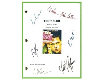 Fight Club Movie Script Signed Screenplay Autographed Edward Norton, Brad Pitt, Helena Bonham Carter, Jared Leto, Meat Loaf, Zach Grenier