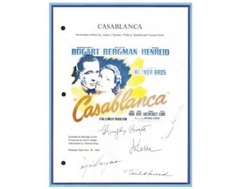 Casablanca Entire Movie Script Signed Screenplay Humphrey Bogart, Ingrid Bergman, Paul Henreid, Claude Rains, Peter Lorre