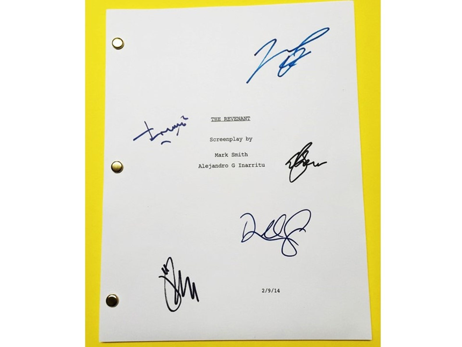 The Revenant Signed Movie Script Leonardo Dicaprio, Tom Hardy, Domhnall
