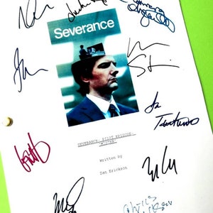Severance Pilot Script Screenplay Autographed Adam Scott, Zach Cherry,  Britt Lower, Jen Tullock,  Ben Stiller,  Christopher Walken