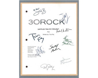 30 Rock Signed Pilot Script TV Episode Autographed: Tina Fey, Alec Baldwin, Jane Krakowski, Jack McBrayer, Judah Friedlander, Tracy Morgan