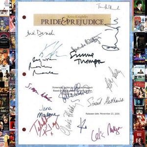 Pride and Prejudice Entire Movie Script Signed Screenplay Autographed: Keira Knightly, Matthew MacFadyen, Talulah Riley, Rosamund Pike