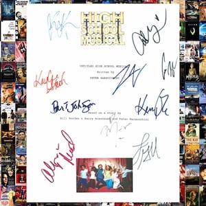 HIgh School Musical Entire Movie Script Signed Zac Efron, Vanessa Hudgens, Kenny Ortega, Ashley Tisdale, Lucas Grabel, Corbin Bleu + more