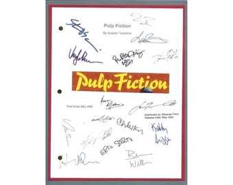 Pulp Fiction Movie Script Signed Autographed Quentin Tarantino, Uma Thurman, John Travolta, Samuel L. Jackson, Christopher Walken