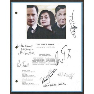 The King&#39;s Speech Movie Script Signed Screenplay Autographed: Colin Firth, Helena Bonham Carter, Derek Jacobi, Geoffrey Rush, Paul Trussell