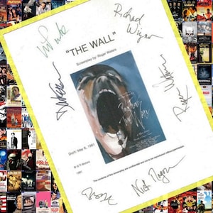 Pink Floyd "The Wall" Entire Movie Script Signed Screenplay Autographed Roger Waters, David Gilmour, Richard Wright, Nick Mason, Alan Parker