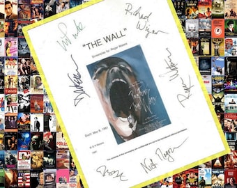 Pink Floyd "The Wall" Entire Movie Script Signed Screenplay Autographed Roger Waters, David Gilmour, Richard Wright, Nick Mason, Alan Parker