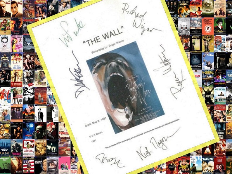 Pink Floyd The Wall Entire Movie Script Signed Screenplay Autographed Roger Waters, David Gilmour, Richard Wright, Nick Mason, Alan Parker image 1